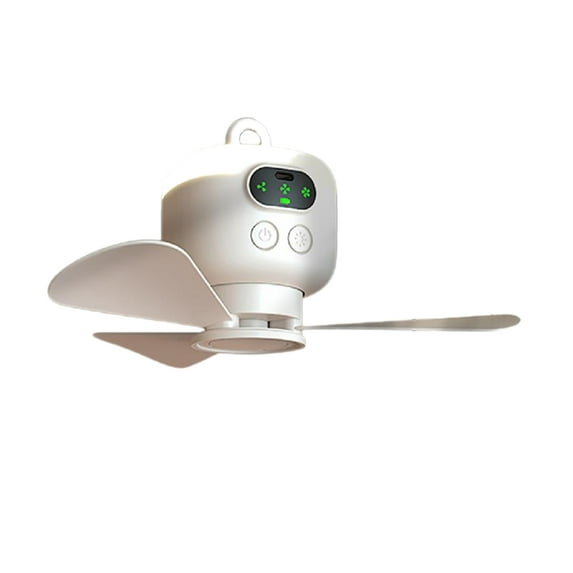Battery Operated Tent Fan USB Ceiling Fan 4 Speed Hangings Fan with Light