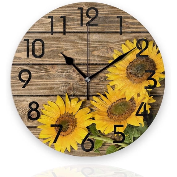 Battery Operated Wall Clocks 12 Inch,Lake Time,Silent Home Decor for Bathroom,Living Room,Bedroom