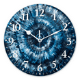 thumbnail image 1 of Battery Operated Wall Clocks with Non-Ticking Sweep Movement,Modern Round Clock Decorative for Bedroom,Office-Abstract Tie-Dye Pattern With Dark Blue And White Colors(16inch), 1 of 4