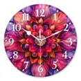 thumbnail image 1 of Battery Operated Wall Clocks with Non-Ticking Sweep Movement,Modern Round Clock Decorative for Bedroom,Office-Beautiful Flower With Petals Made Of Colorful Gemstones(10inch), 1 of 4