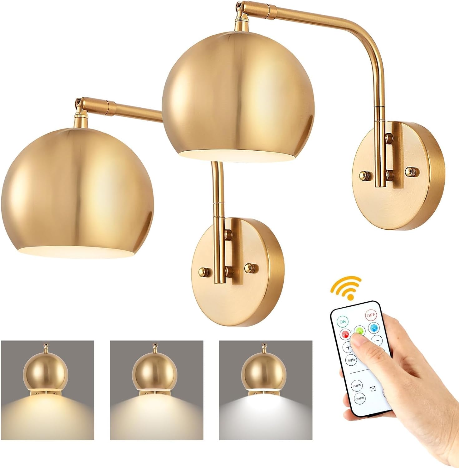 Battery Operated Wall Sconce, Remote Control Battery Operated Wall