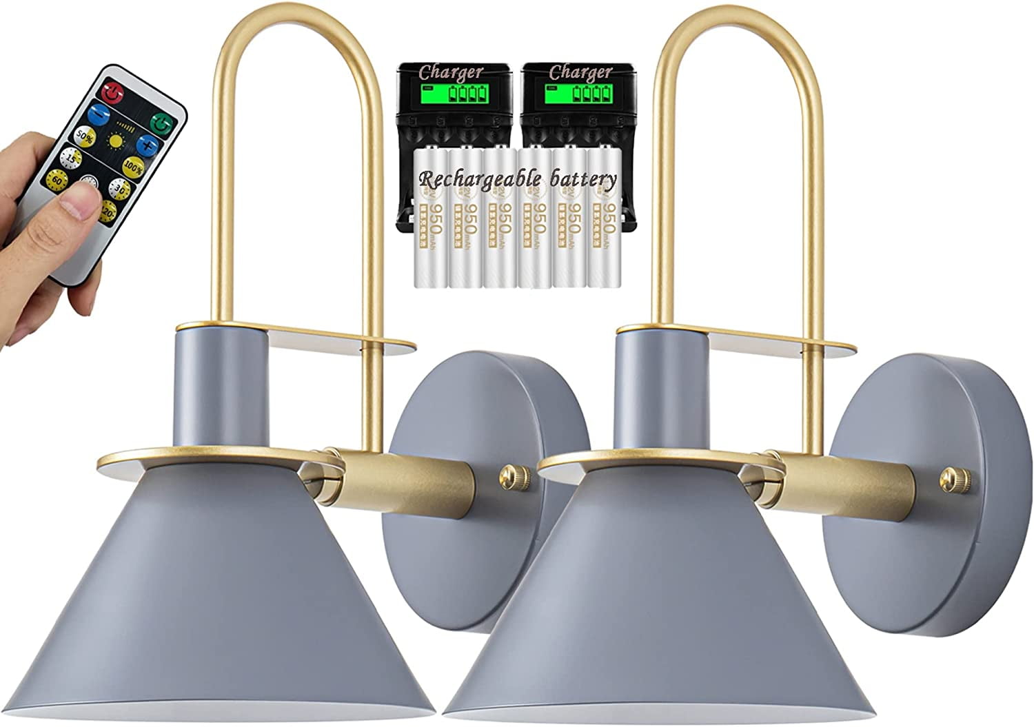 Battery Operated Wall Sconce Set of 2 ,Battery Powered Wall Lights