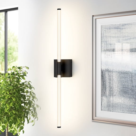 Battery Operated Wall Sconces with 5000 mAh Battery compartment & Remote Control. 3 Color Temperatures Dimmable Wireless Wall Light for Bathroom, Bedroom, Living Room Black