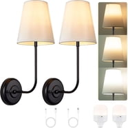 KEFA Rechargeable Battery Wall Sconces – No Wiring Needed, Remote Control, 3 Color Lights, Perfect For Bedroom & Hallway