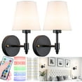 thumbnail image 1 of Battery Operated Wall Sconces Set Of Two, Wireless Battery Wall Light With 10000mAh RGB Rechargeable Magnetic Bulb, Rechargeable Wall Sconce With Remote Control For Bedroom, No Electrician Required, 1 of 12