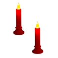 thumbnail image 1 of Battery Operated Window Candles, LED Taper Candlesticks with Flickering Flame & Holder, Flameless Christmas Halloween Decor, 2 Pack Cordless Electric Candles for Home, 1 of 5