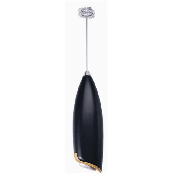 Battery-Operated Wireless Electric Milk Frother – Handheld Foam Maker for Coffee, Lattes & Milk Beverages Black