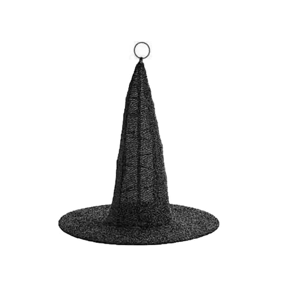 Battery Operated Witch Hat Hanging LED Light, Spooky Floating Luminous Ornament Portable Lamp For Indoor Ceilings Window Frames Mantels Halloween Haunted Party Layout