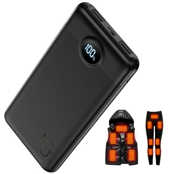 Battery Pack for Heated Vests And Jackets, 10000mAh 5V 3A Power Bank Portable Charger with USB-C Input/Output for Smartphones, Tablets, Heated Clothes., More