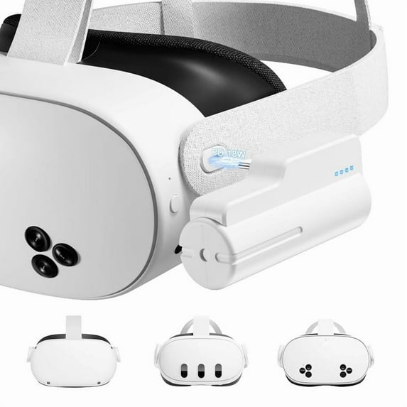 Battery Pack for Meta Quest 3/3S and 2, Fast 18W 5000mAh Head Strap Battery Charger for Oculus Quest 3/3S Accessories -Lightweight & Portable Rechargeble Extended Battery Extra VR Playtime