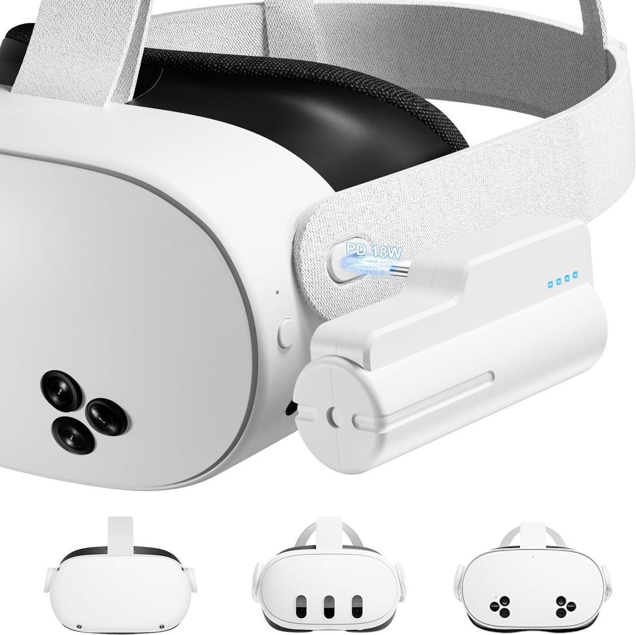  quest3 128GB+ ヘッドバッテリー Battery Pack for Oculus Quest 3s / Quest 3 / Quest 2, 5000mAh Head