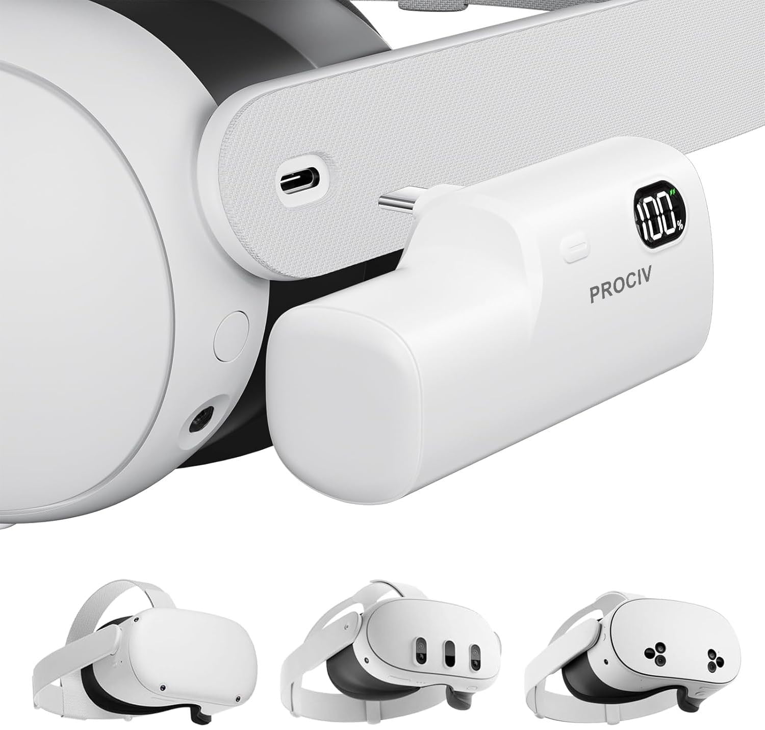 Prociv, Battery Pack for Meta Quest 3S/3/2, 5000mAh Extended
