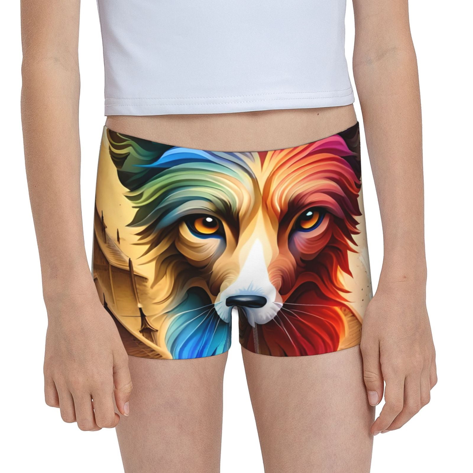 Easygdp Colorful Art Dog Girls Hipster Cotton Underwear Little Girls