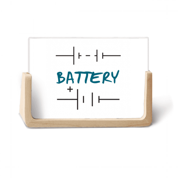 Battery Power Charge Plus Minus Photo Wooden Photo Frame Tabletop Display