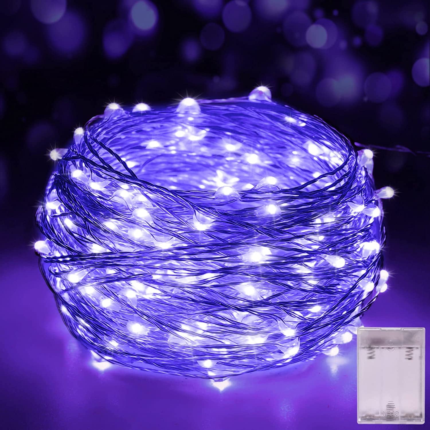 BatteryPowered 32.8FT UV Blacklight Fairy String Lights for Glow Party