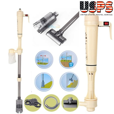 Battery-Powered Aquarium Fish Tank Gravel Vacuum Cleaner Siphon Water Filter