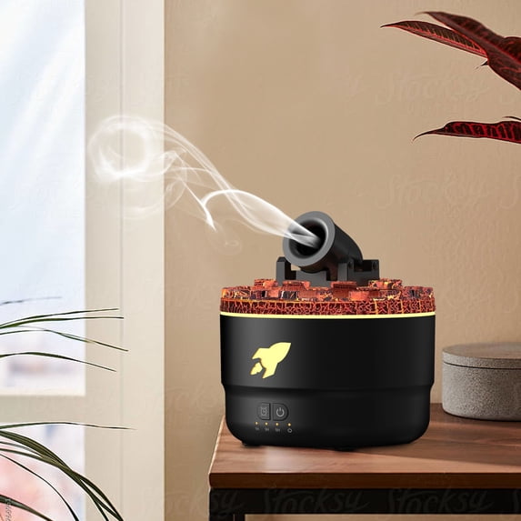 Battery-Powered Aromatherapy Diffuser - Colorful Flame Light Humidifier for Home and Bedroom, Big Spray Humidifier With Colorful Flame Light