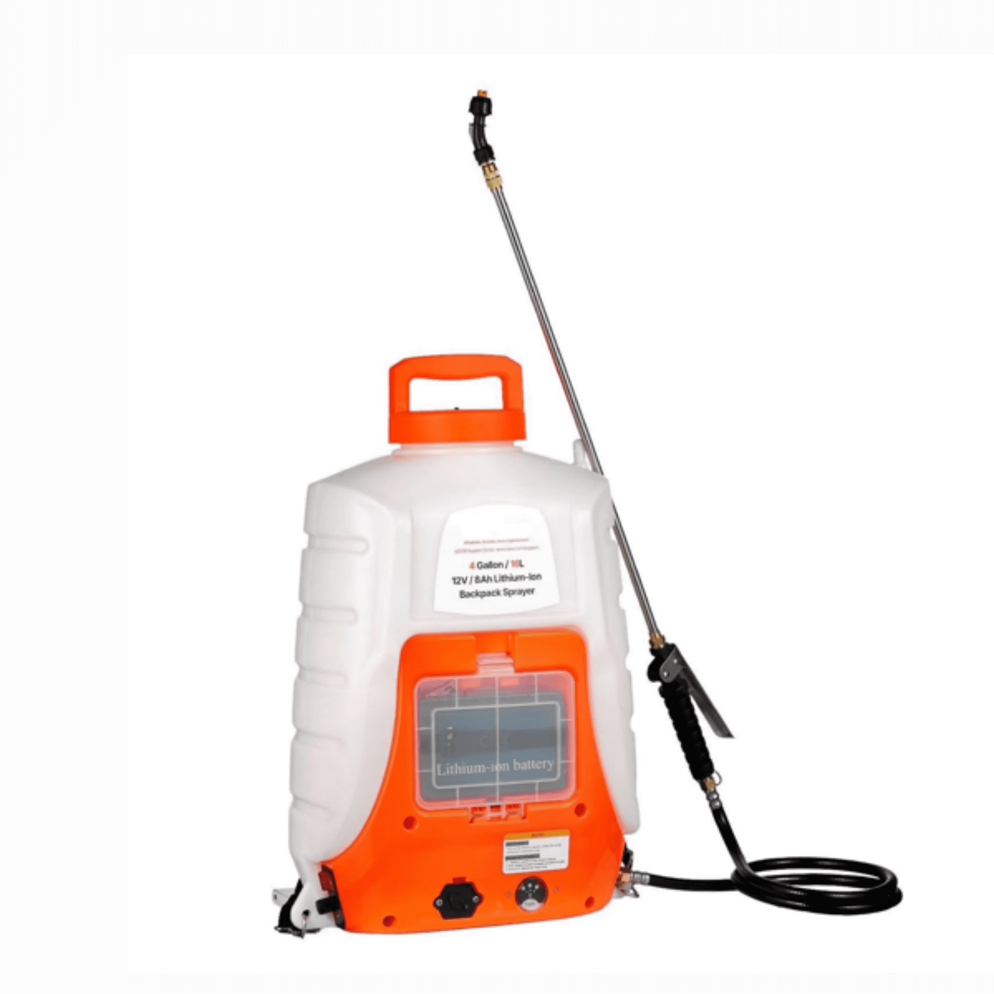 Battery Powered Backpack Sprayer, 0-90 PSI Adjustable Pressure, 12V 8Ah Battery, 8 Nozzles & 2 Wands, Wide Mouth Lid, for Weeding & Cleaning