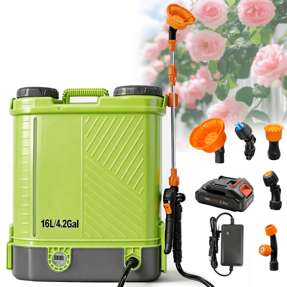 Battery Powered Backpack Sprayer 4 Gallon, 100 PSI Electric Garden Sprayer with Makita 18V Battery Compatibility, Telescopic Wand, 5 Nozzles, Weed & Fertilizer Lawn Sprayer