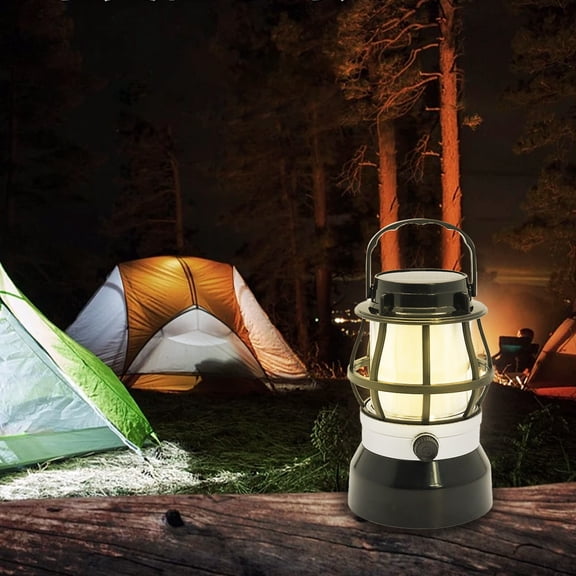 Battery-Powered Camping Light, Retro Flame Mode, 1000 Lumens, 360° Lighting, IPX44, Portable for Outdoor, 3 Colors, Versatile
