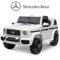 thumbnail image 1 of Battery Powered Cars for Kids, Licensed Benz 12 Volt Ride On Toys for Kids, Electric Ride On Car with Remote Control, 3 Speeds, LED Light, White, 1 of 9