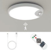 Battery Powered Ceiling Light, Wireless Led Ceiling Light with Remote, Motion Sensor Light Indoor Rechargeable, Shower Light for Inside Shower, Closet Light Motion Sensored Battery