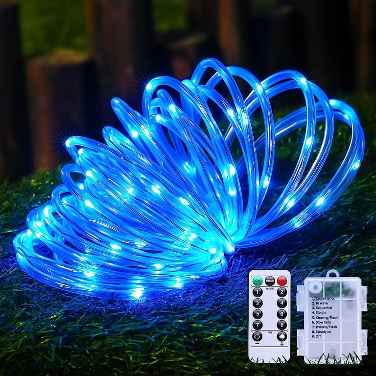 Battery Powered Christmas Lights, 23ft 50 LED Waterproof Rope