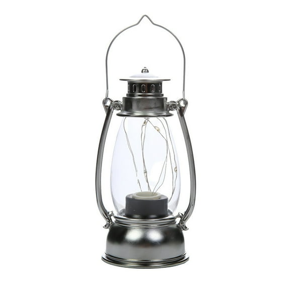 Battery Powered Decorative Lantern | Flame Flickering Vintage Lamp for Night Use – Portable Glass Paneled Fireproof Design, Rustproof Metal, Warm LED Ambiance for Garden, Home, Patio, Camping