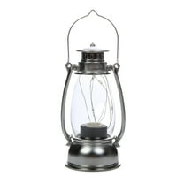 Battery Powered Decorative Lantern | Flame Flickering Vintage Lamp for Night Use – Portable Glass Paneled Fireproof Design, Rustproof Metal, Warm LED Ambiance for Garden, Home, Patio, Camping