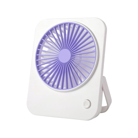 Battery Powered Desktop Mini Fan, Portable AA Battery Table Fan for Office Desk Travel, Purple