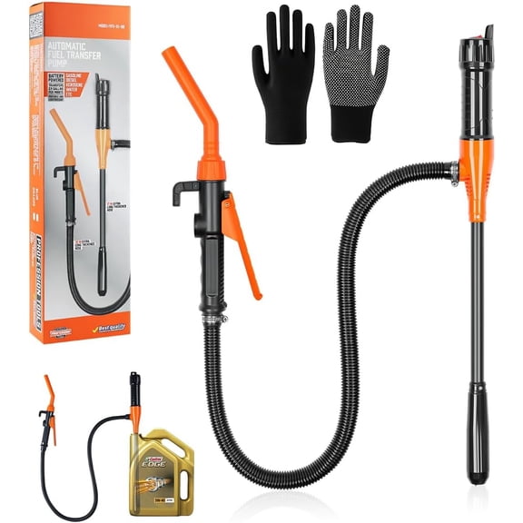 Battery-Powered Electric Gasoline Pump, Portable Fuel Transfer Pump, with Flow Control Nozzle and Canister, Automatic Gasoline Suction Pump for Gasoline, Diesel and Liquids