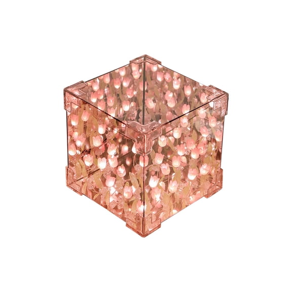 Battery Powered Fairy Lights, Pink Led Lights, decorative Night Lights, Ambient Lighting, decorative Lamp, Fairy decorations, 4X4 in Cube, Diy Craft Supplies, 1 Pack