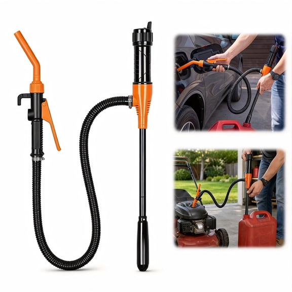 Yucurem Portable Battery Powered Fuel Transfer Pump, 2.4 GPM High Flow Siphon Pump with 47 in Hose for Gasoline Diesel Water Emergency Vehicle & Farm Use