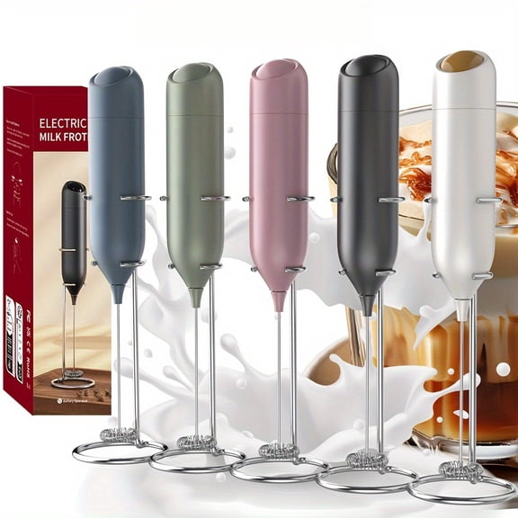 Battery Powered Handheld Electric Milk Frother, Portable Coffee Whisk Egg Beater Mixer for Latte Cappuccino, Ideal Wedding Gift (Batteries Not Included)