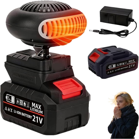 Battery Powered Heater,Battery Operated Space Heater Indoor Cordless Rechargeable With Usb Batteries&360-Degree Rotation,Portable Heaters Quiet Anti Tilt Design for Camping/Indoors (5 Batteries Kit)