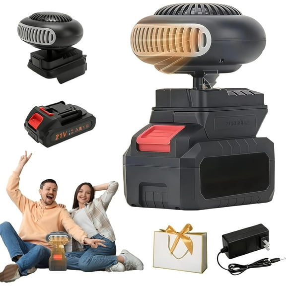 Battery Powered Heater, Portable Battery Operated Heater, Cordless Battery Operated Heaters for Car/Camping/Office/Outdoor/Indoor, 1500mah Battery Operated Space Heaters (with 10-cell battery)