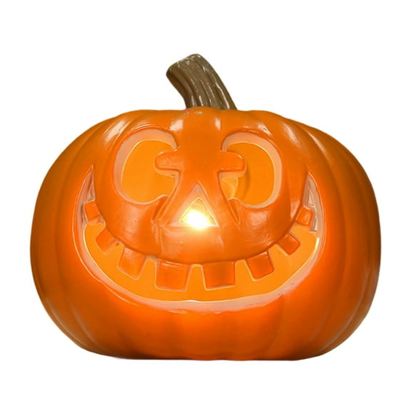 Battery Powered Illuminated Halloween Pumpkin Decoration for Indoor and Outdoor Porch Yard Tabletop Holiday Festive Display