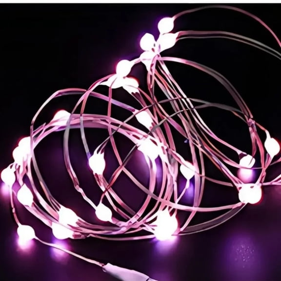 Battery Powered LED Copper Wire Fairy String Lights, 1M to 5M Garland Lights, Indoor Decoration Lights for Christmas, Wedding & Party