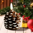 thumbnail image 1 of Battery-Powered LED Flickering Christmas Tree Candle - Pine Cone Shape, Flameless Light for Birthday/Christmas, Home Bedroom Decor, Safe & Long-Lasting, 2.16*3.54in, A, 1 of 6
