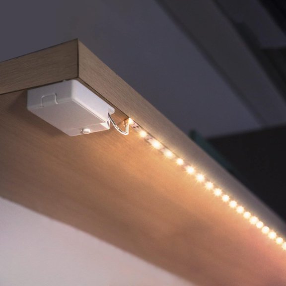 Battery Powered LED Strip Lights, 3 Pack 40 Inch Battery Operated LED Strip Lights for Shelves and Under Cabinet Indoor Use, Cordless LED Light Strips Warm White 2700K