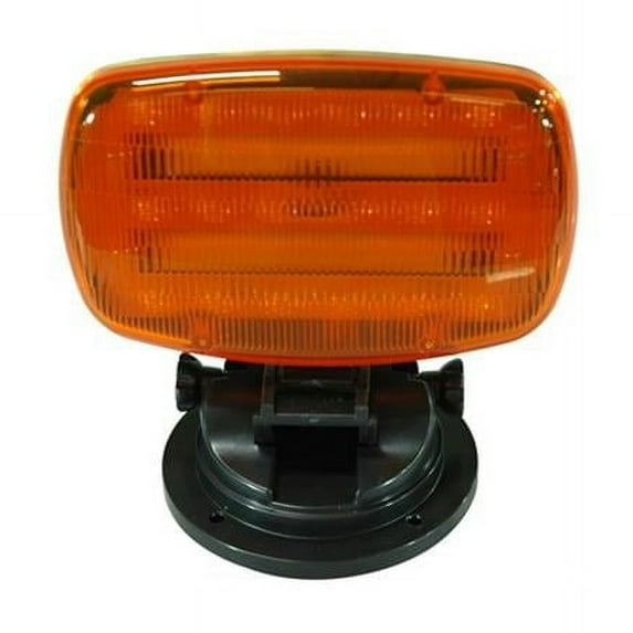 Battery Powered LED Strobe Light with Adjustable Locking Magnetic Base, Amber Lens