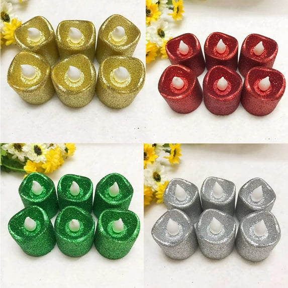 Battery Powered LED Tea Lights,Pack of 24 Gold Flameless Wishing Tea Wax Candles,Warm White Flashing Lights,Small Electric Fake Tea Candles,Perfect for Weddings,Tables,Holiday Celebrations