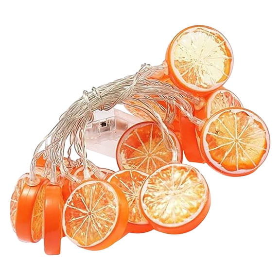 Battery-Powered Lemon LED String Lights, 1.5M 10-Bulb Decorative Fairy Lights, Energy-Efficient Party & Home Decor, YellowOrange
