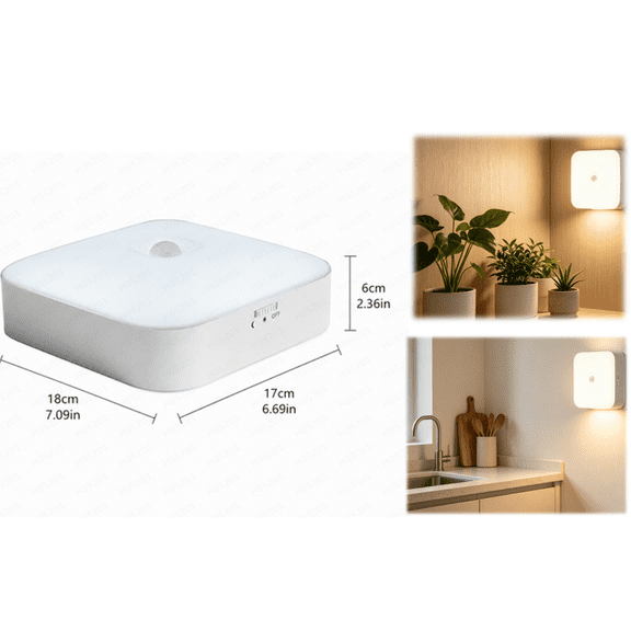 Battery Powered Motion Sensor Ceiling Light, Battery Operated LED Ceiling Light Motion Activated LED Light for Closet Hallway Shower Pantry Basement Porch