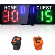 Battery Powered Scoreboard for Tennis/Padel/Pingpong/Volleyball/Badminton/, Remote & Wrist Control, Electronic Digital Portable Scorekeeper for Games & Sports