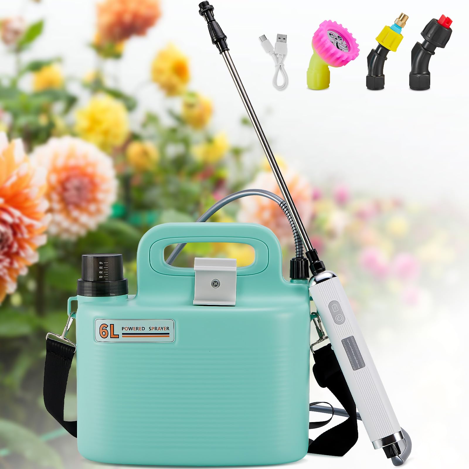 Sprayerr Battery Powered Sprayer 1.58 Gallon, Electric Garden Sprayer with 3 ...