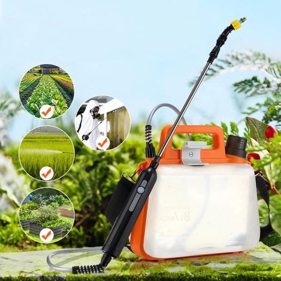 Battery Powered Sprayer,2.1 Gallon Electric Sprayer with Mist Nozzle, Rechargeable Handle, Retractable Wand & Adjustable Strap for Lawn &Garden