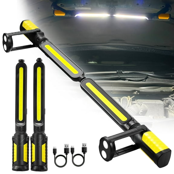 SYLMAX Mechanic Light – 2 IN 1 Underhood Work Light, LED Magnetic Automotive Work Light, Cordless Rechargeable Work Light t for Garage, Workshop, Car Repair, Emergency