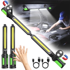 Mechanic Light, Underhood Work Light with Sensor Control, LED Rechargeable Magnetic Automotive Work Light Bar for Car Repair, Inspection, Workshop Garage, Emergency (2 Pack)