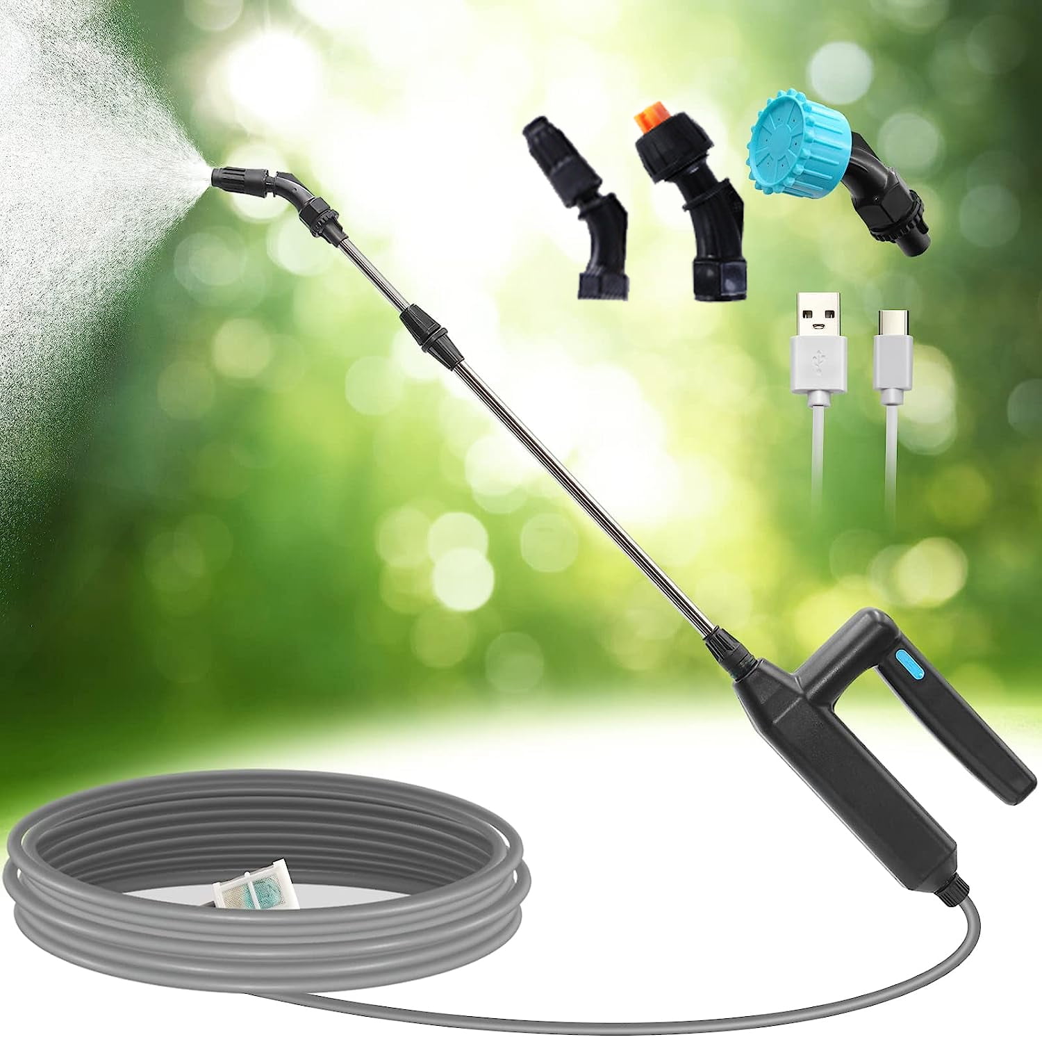 Battery Powered Sprayer Wand, 23.6inch Electric Sprayer Telescopic